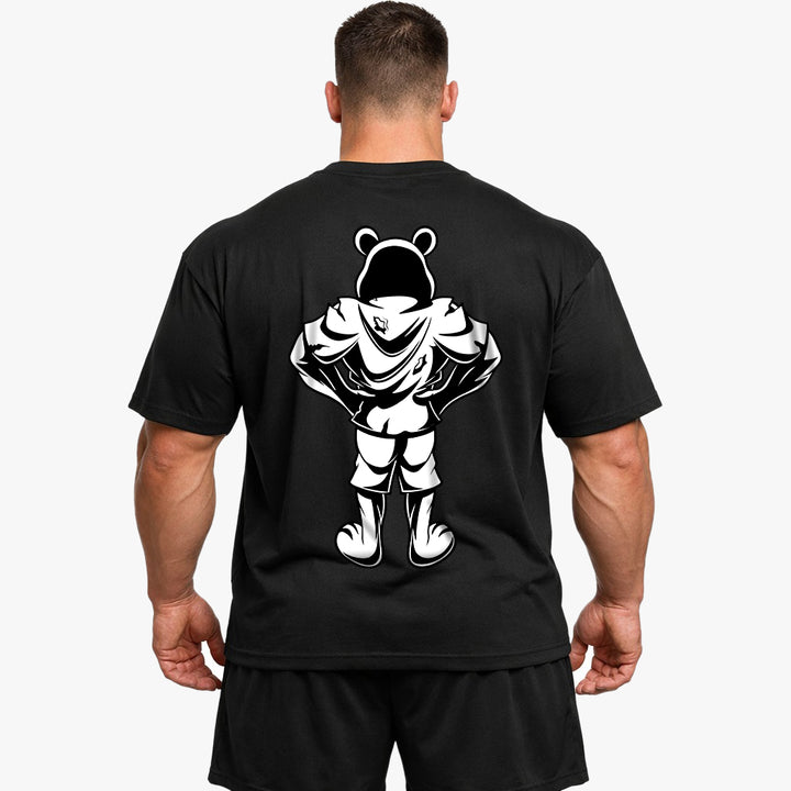 Bear (Backprint) B&WOversized Shirt